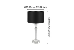 Eglo Bordlampe-Bordlampe Pasiano 1 Klar/Svart Hvit,Svart