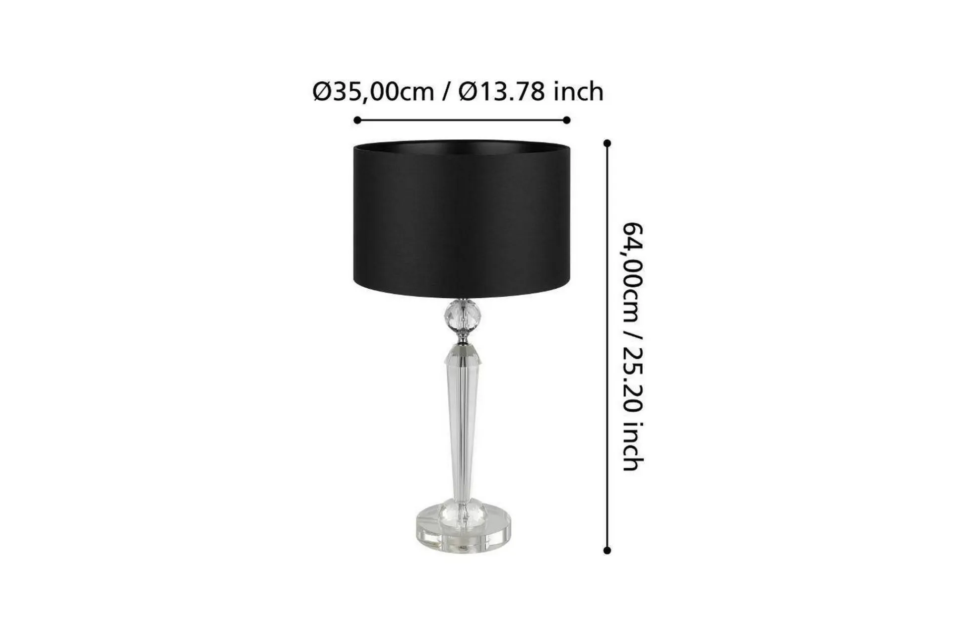 Eglo Bordlampe-Bordlampe Pasiano 1 Klar/Svart Hvit,Svart