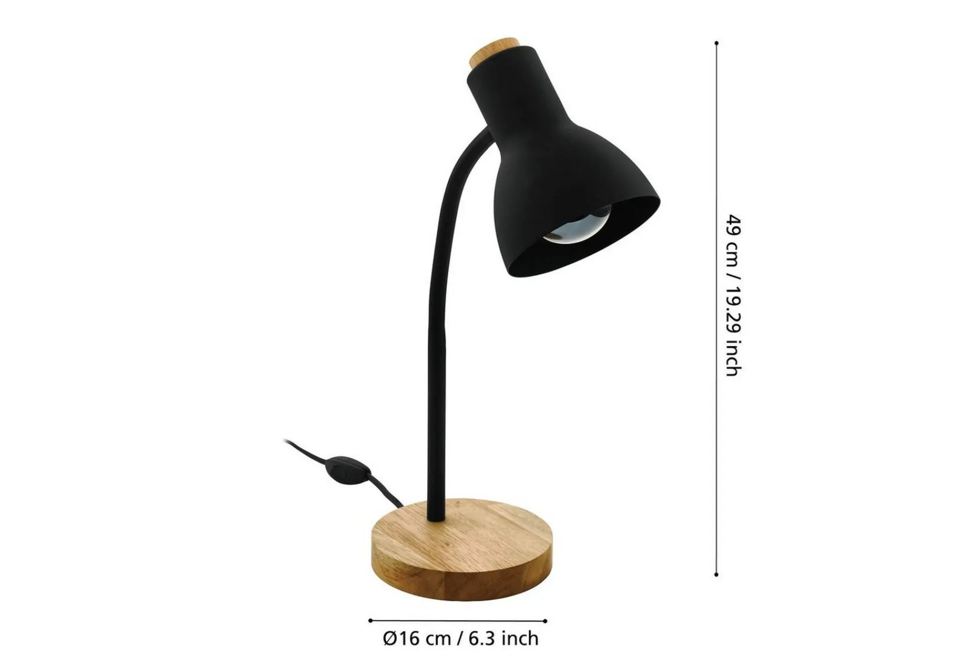 Eglo Bordlampe Veradal Svart, Brun
