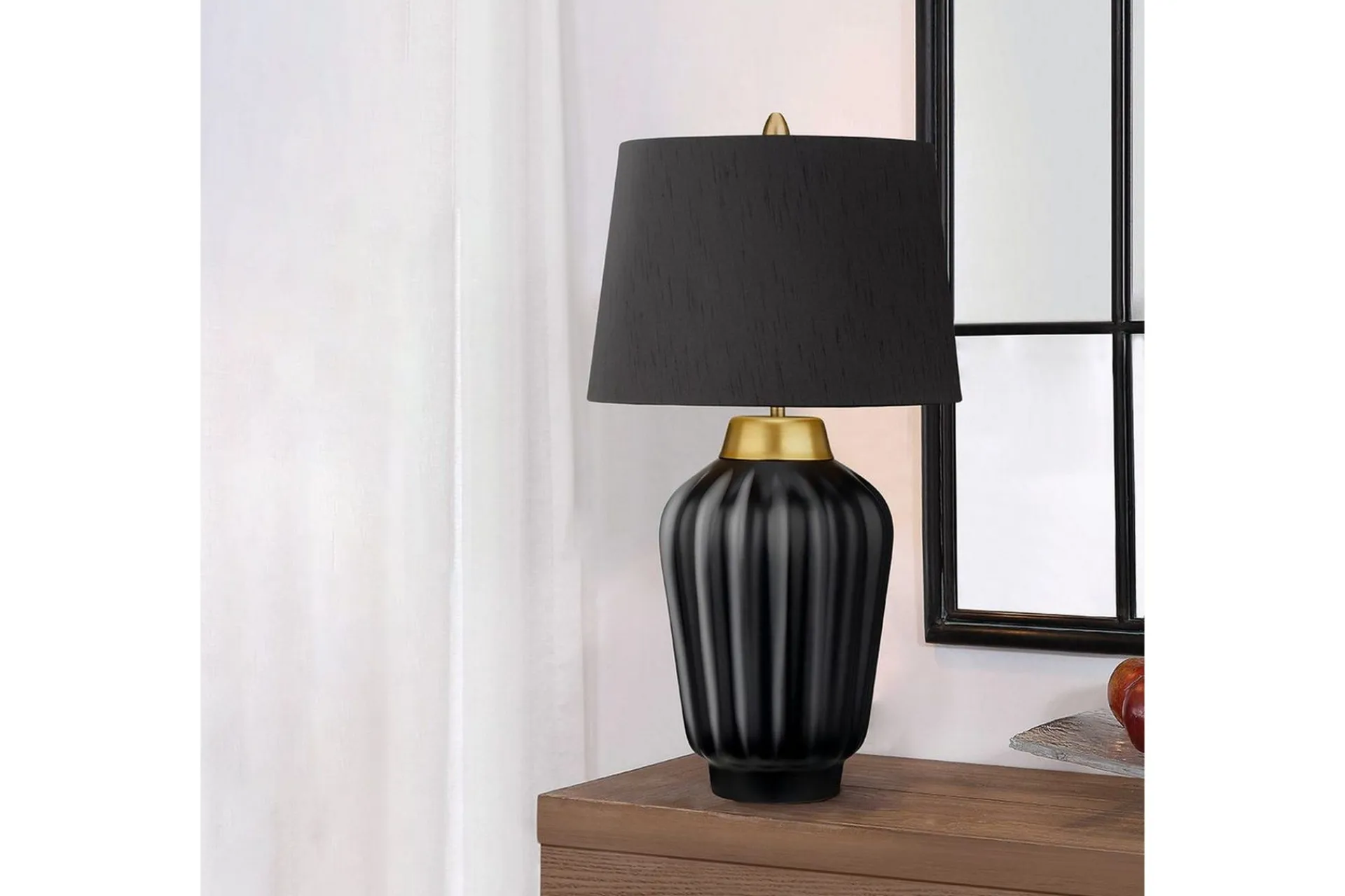 Nattbordslampe|Bordlampe-Bordlampe Quintiesse Bexley Svart,Messing