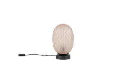 Trio Lighting Nattbordslampe|Bordlampe-Bordlampe TRIO Facette Matt svart/amber Bronse,Svart