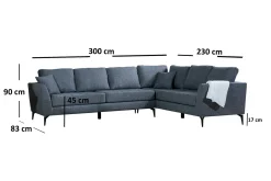 Bouchelle Hjørnesofa med Divan Høyre