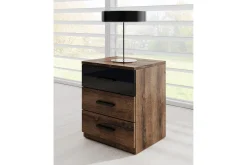 Avlastningsbord-Bovera Nattbord 41x46 cm Teak,Svart