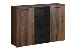 Sideboard & Skjenker-Bovera skjenk 38x132 cm Teak,Svart
