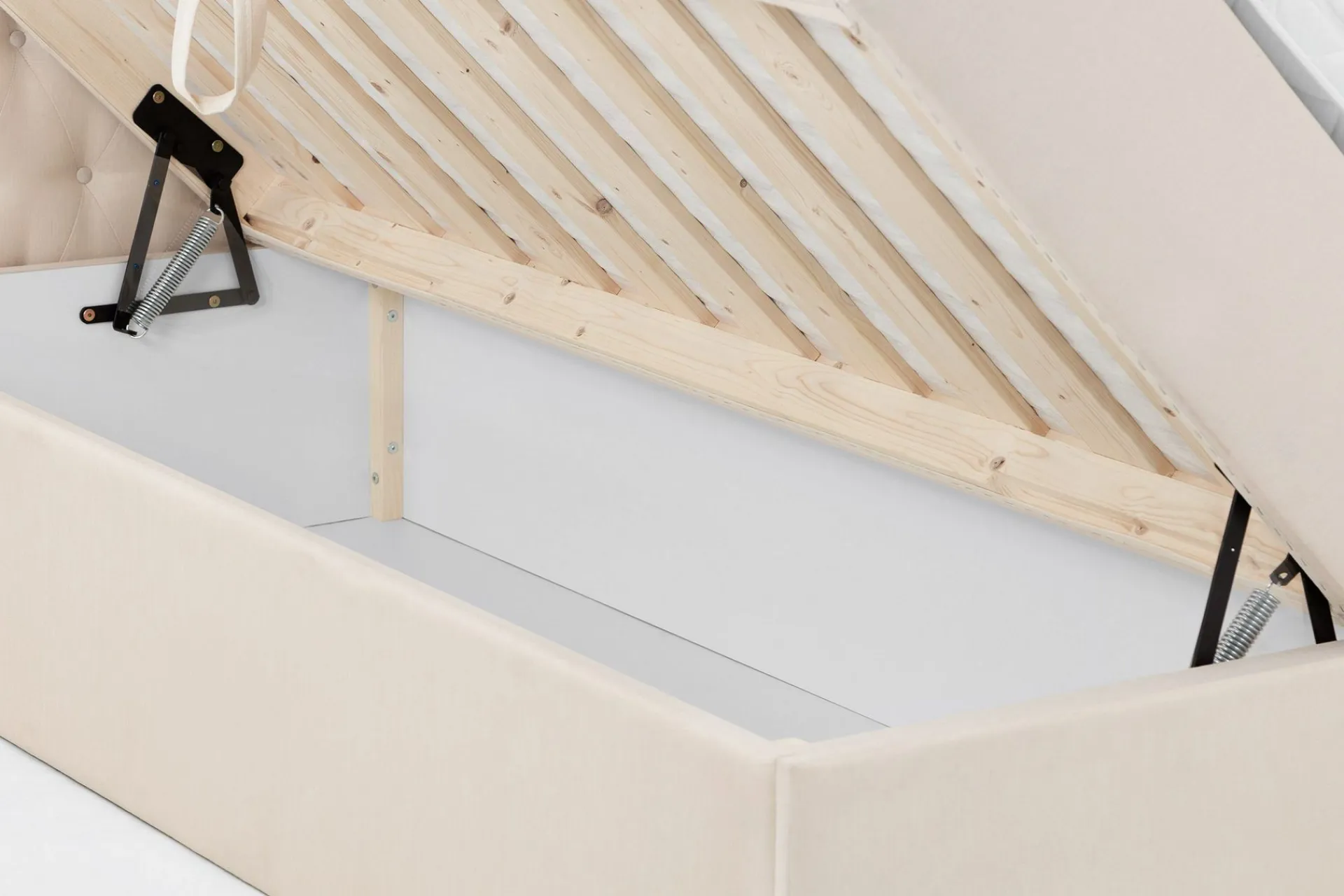 Drömvik Seng Med Oppbevaring-Boxy Box Bed Seng med Oppbevaring 120x200 cm Beige