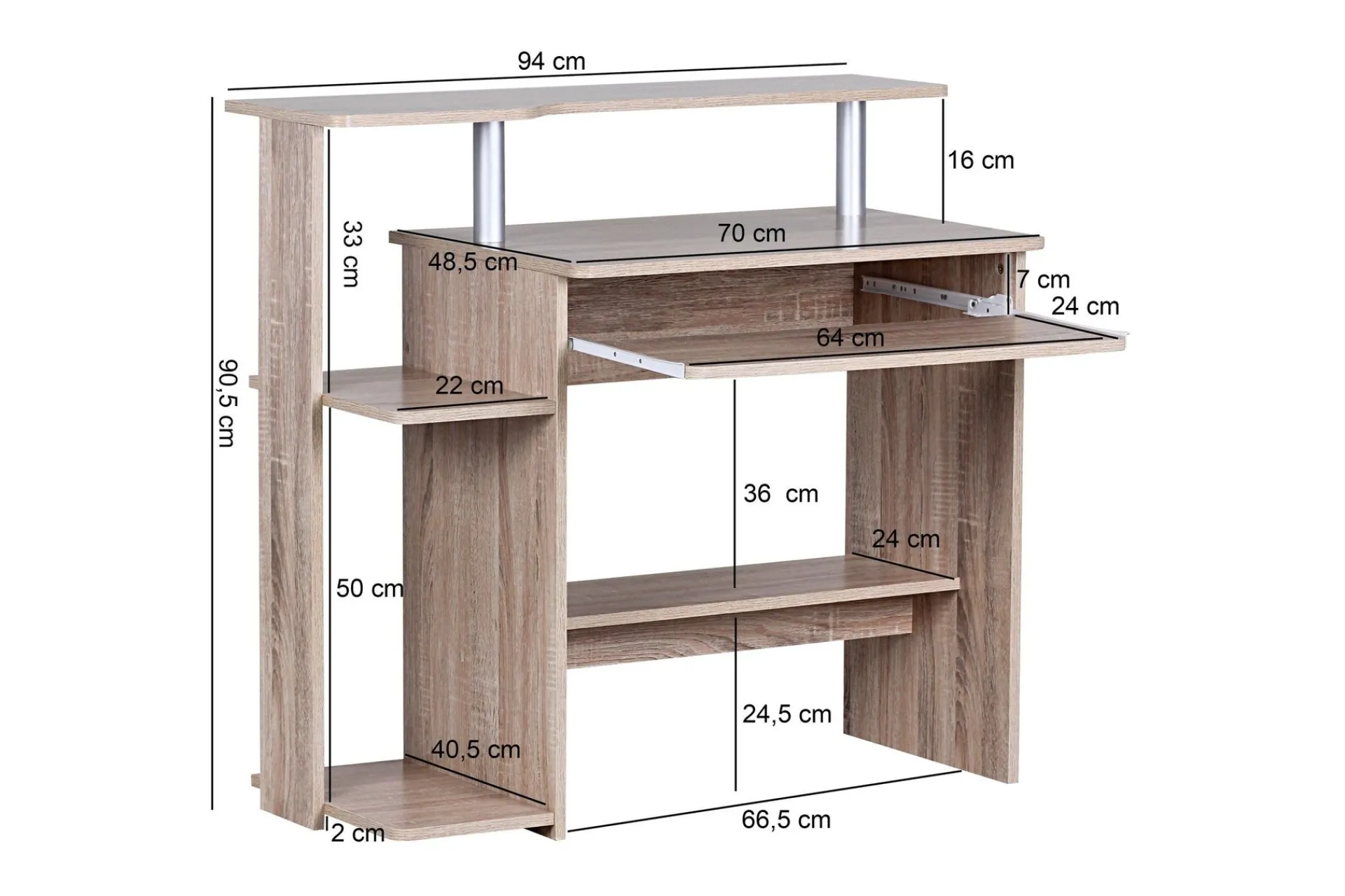 Wohnling Bozanich Skrivebord 94 cm