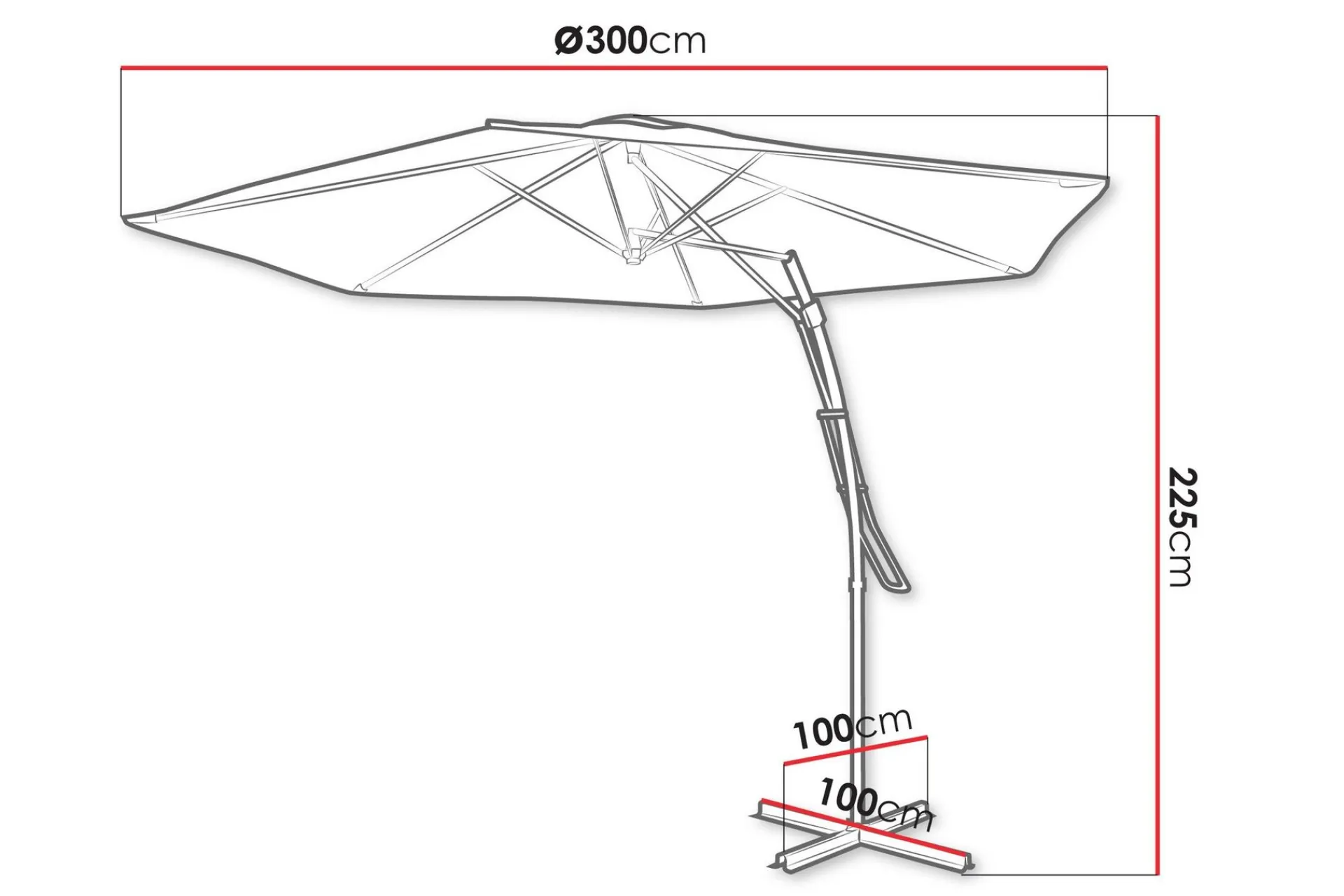 Parasoller-Brambleton Parasoll 3m Grey