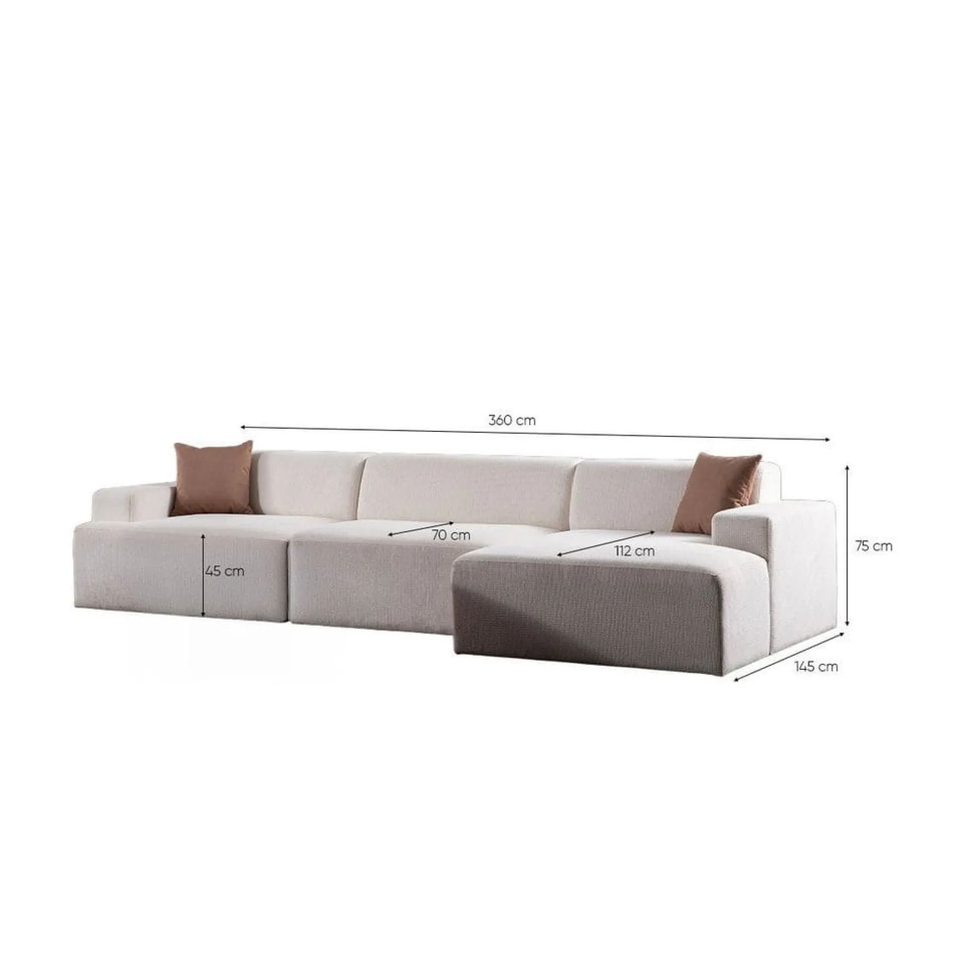 Branorin 4-seters sofa med Sjeselong