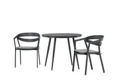 Venture Home Break Cafégruppe Rund 90 cm + 2 Slit Spisestol