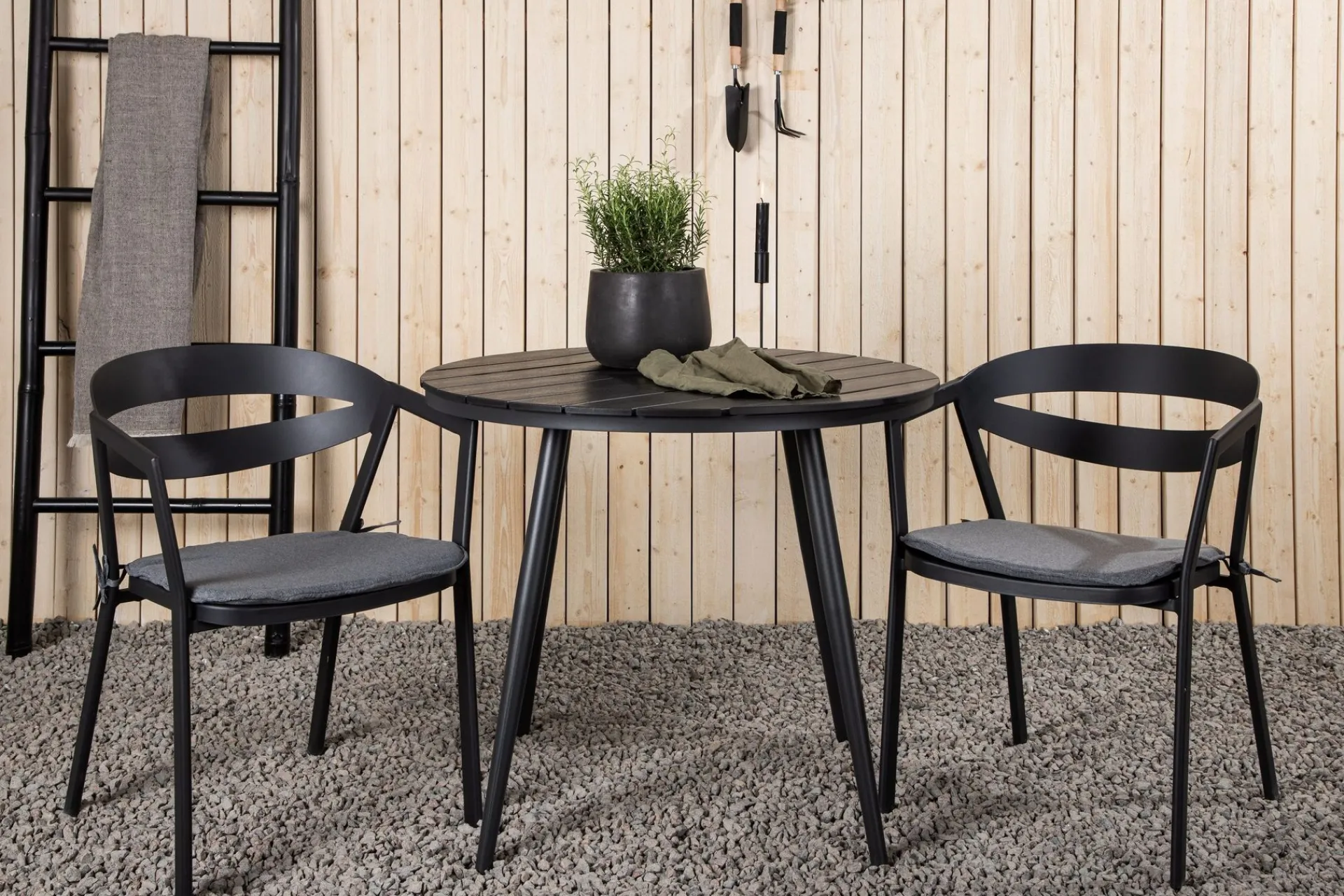 Venture Home Break Cafégruppe Rund 90 cm + 2 Slit Spisestol