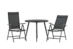 Venture Home Cafesett|Balkonggrupper-Break Cafésett Rundt Ø90 cm + 2 Break Posisjonsstol Svart
