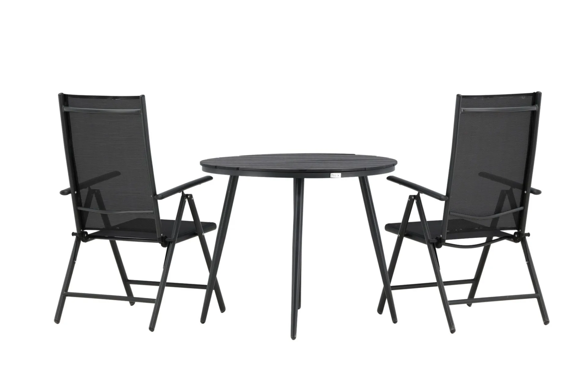 Venture Home Cafesett|Balkonggrupper-Break Cafésett Rundt Ø90 cm + 2 Break Posisjonsstol Svart