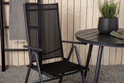 Venture Home Cafesett|Balkonggrupper-Break Cafésett Rundt Ø90 cm + 2 Break Posisjonsstol Svart