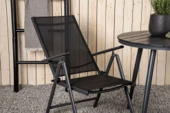 Venture Home Cafesett|Balkonggrupper-Break Cafésett Rundt Ø90 cm + 2 Break Posisjonsstol Svart