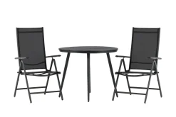 Venture Home Cafesett|Balkonggrupper-Break Cafésett Rundt Ø90 cm + 2 Break Posisjonsstol Svart