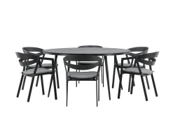 Venture Home Break Spisegruppe Rund 150 cm + 6 Slit Spisestol