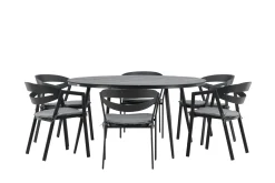 Venture Home Break Spisegruppe Rund 150 cm + 6 Slit Spisestol