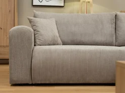 Velour Sofa & Fløyel Sofa|Sovesofaer-Brenor Sovesofa med sjeselong 3-seter Mørk beige
