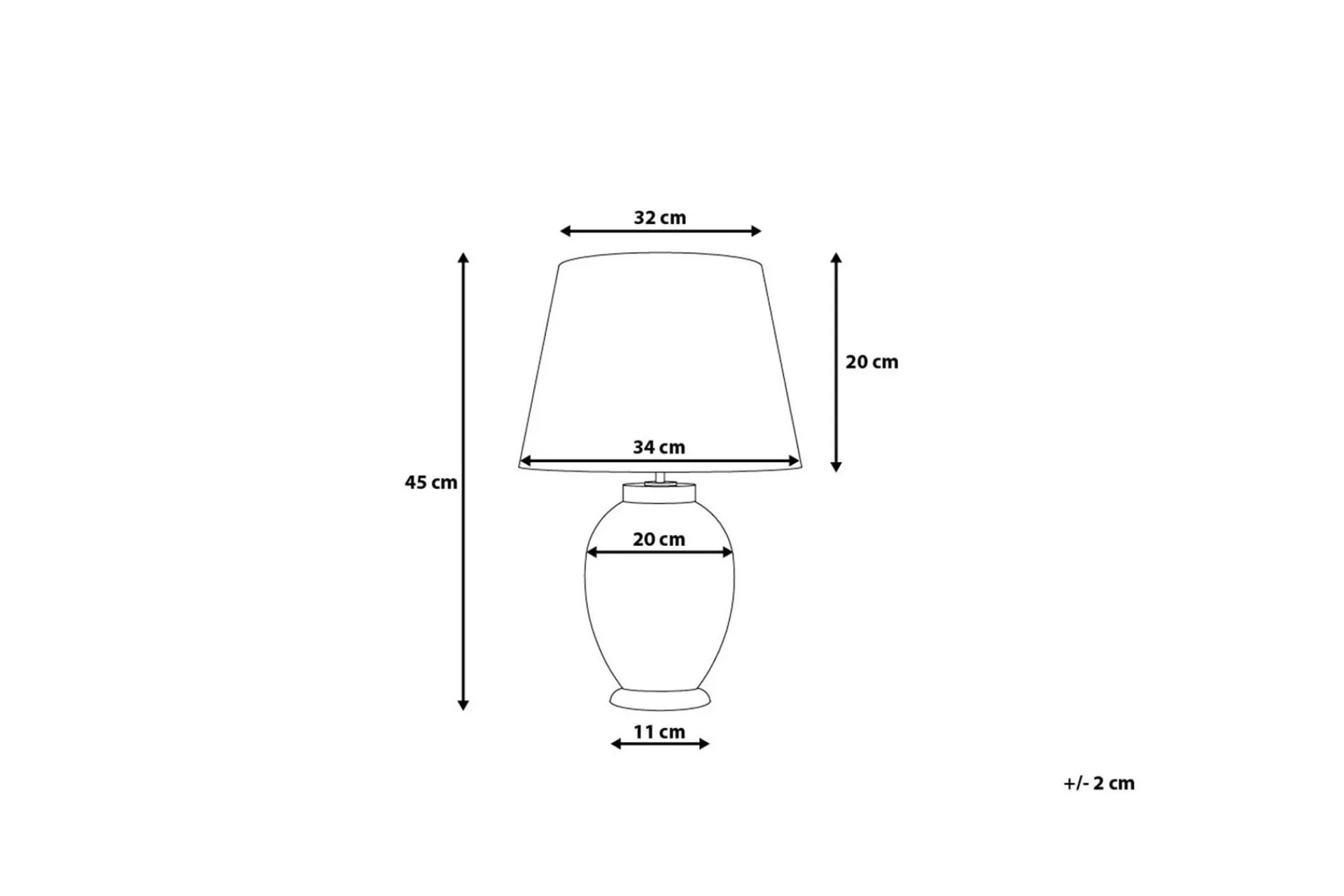 Brenta Bordlampe 34 cm