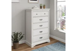 Dorel Home Kommode|Entrekommode-Bristol Kommode 88x49 cm 5 Skuffer Hvit