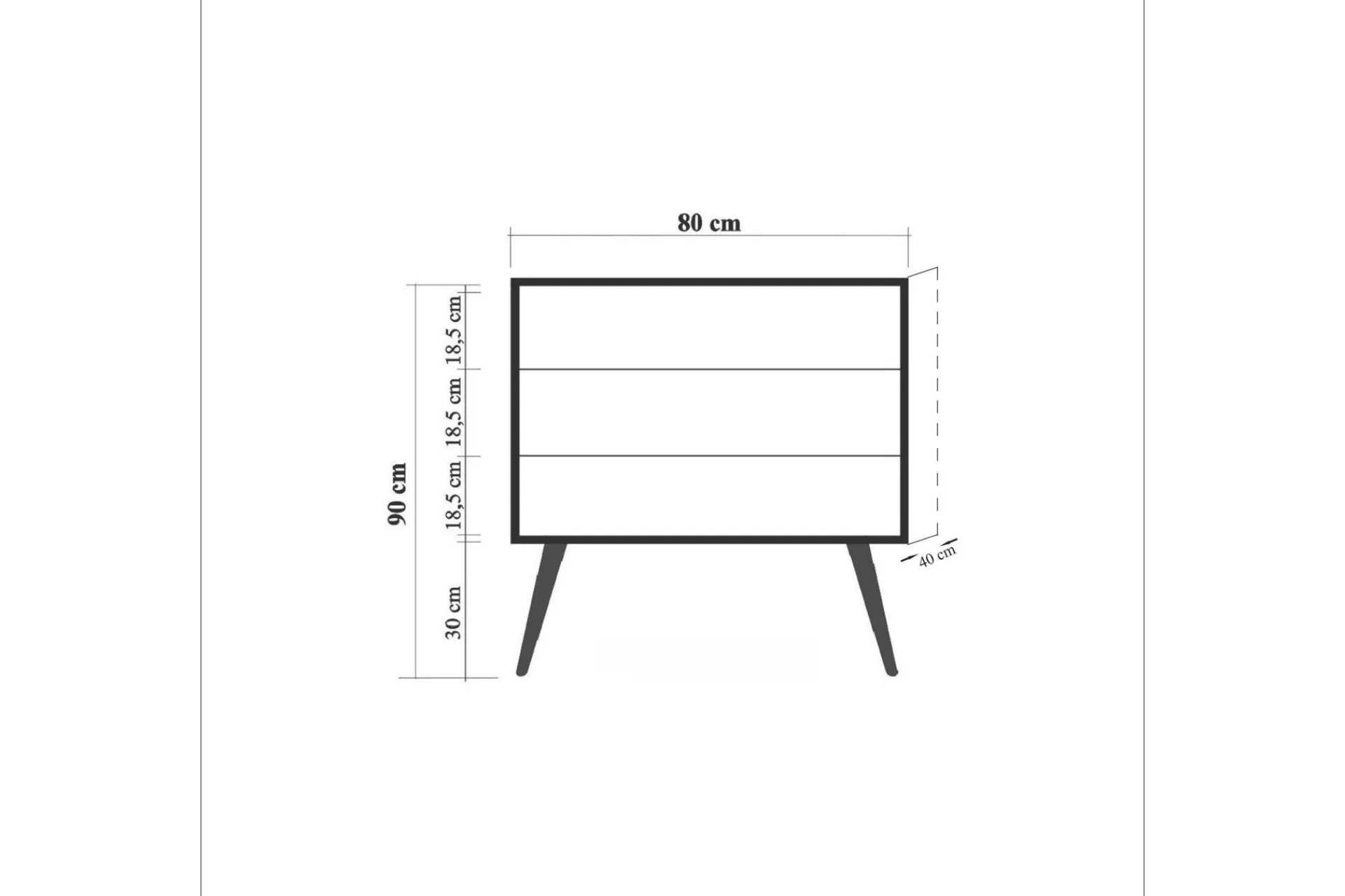 Kommode|Entrekommode-Brokind Kommode 90 cm Brun
