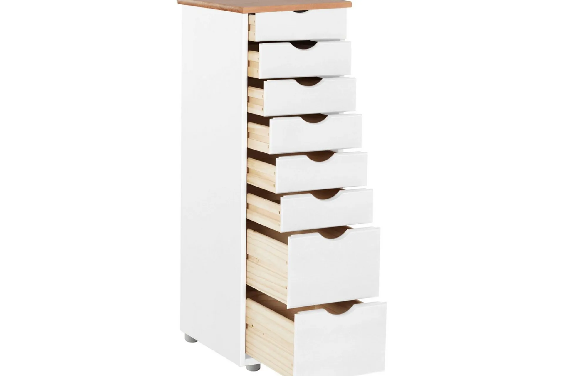 Entrekommode|Kommode-Brottkar Kommode 39x34 cm 8 Skuffer Hvit