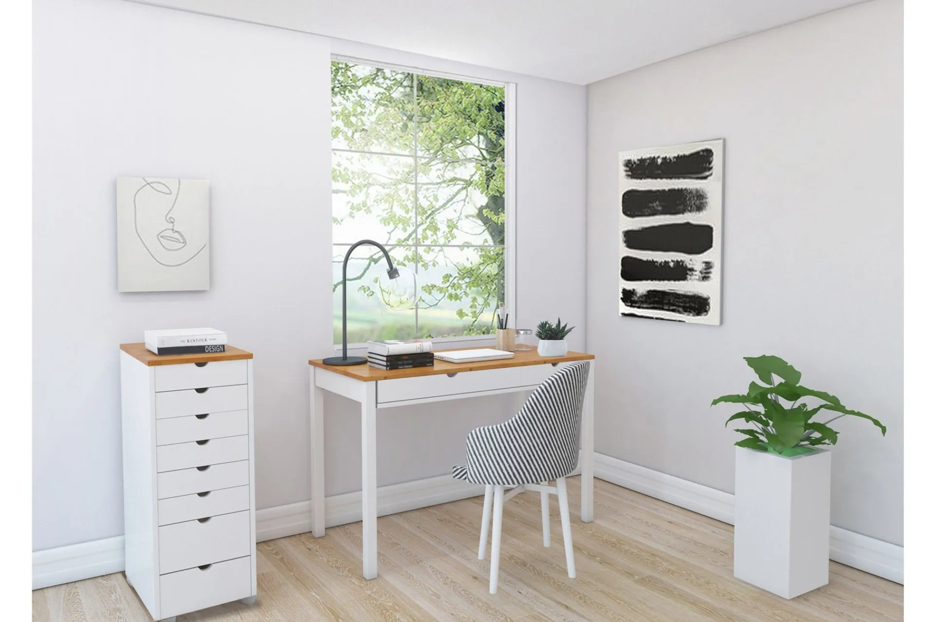 Entrekommode|Kommode-Brottkar Kommode 39x34 cm 8 Skuffer Hvit