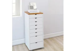 Entrekommode|Kommode-Brottkar Kommode 39x34 cm 8 Skuffer Hvit