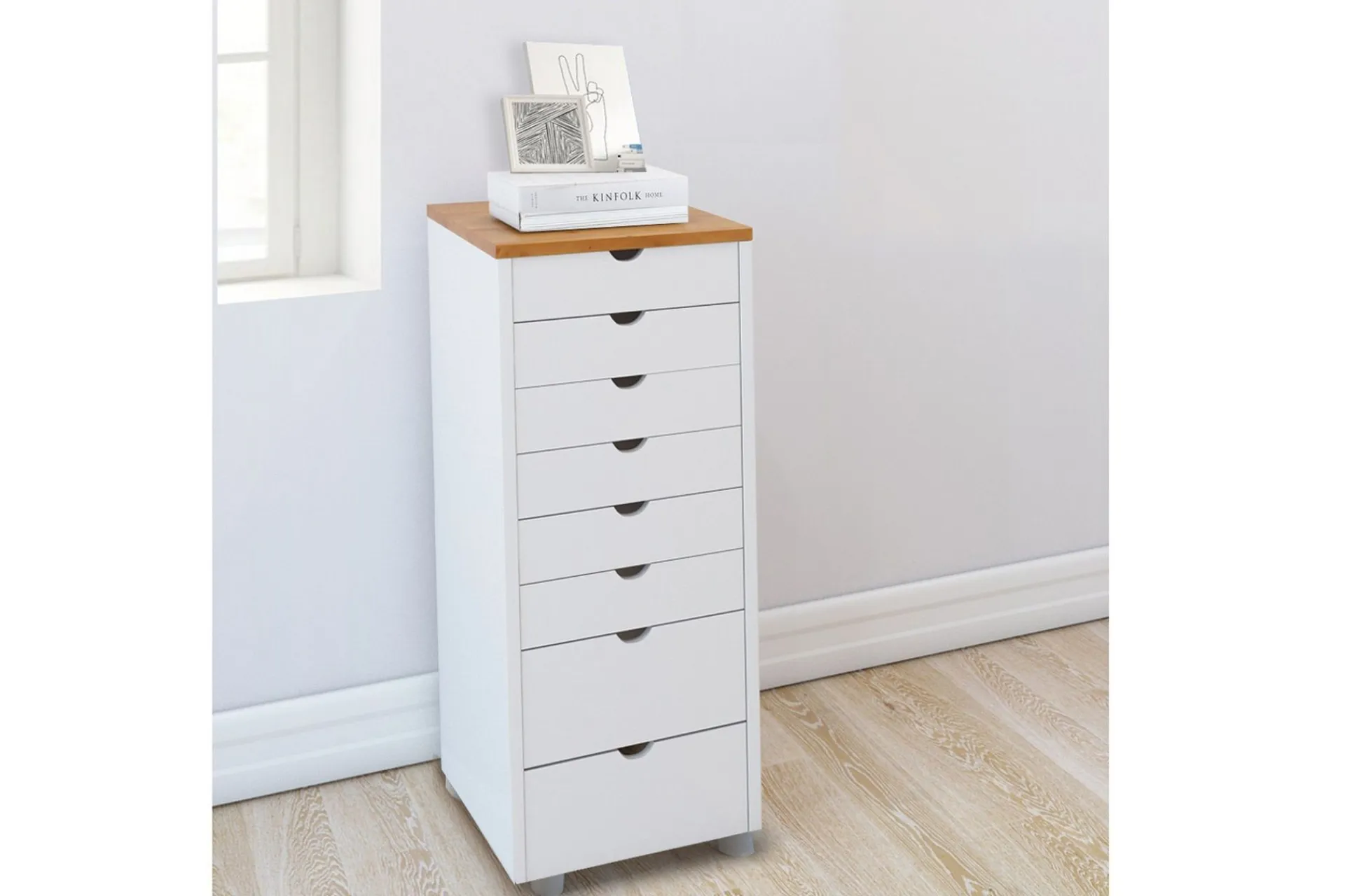 Entrekommode|Kommode-Brottkar Kommode 39x34 cm 8 Skuffer Hvit
