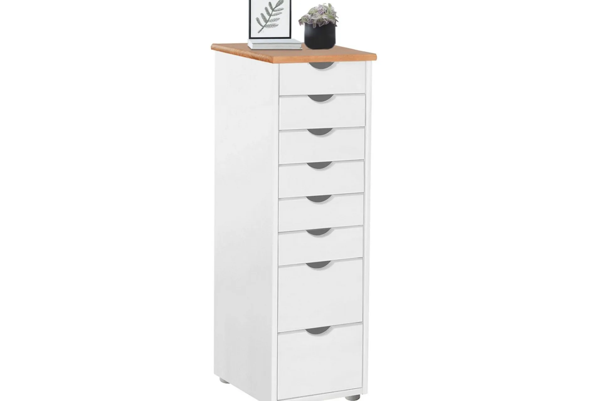 Entrekommode|Kommode-Brottkar Kommode 39x34 cm 8 Skuffer Hvit