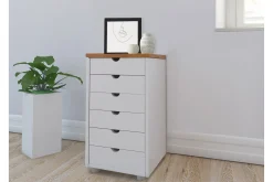 Entrekommode|Kommode-Brottkar Kommode 39x34 cm 6 Skuffer Hvit