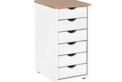 Entrekommode|Kommode-Brottkar Kommode 39x34 cm 6 Skuffer Hvit