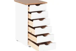 Entrekommode|Kommode-Brottkar Kommode 39x34 cm 6 Skuffer Hvit