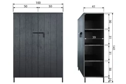 WOOOD Oppbevaringsskap|Skap-Bruut Oppbevaringsskap 100 cm Svart
