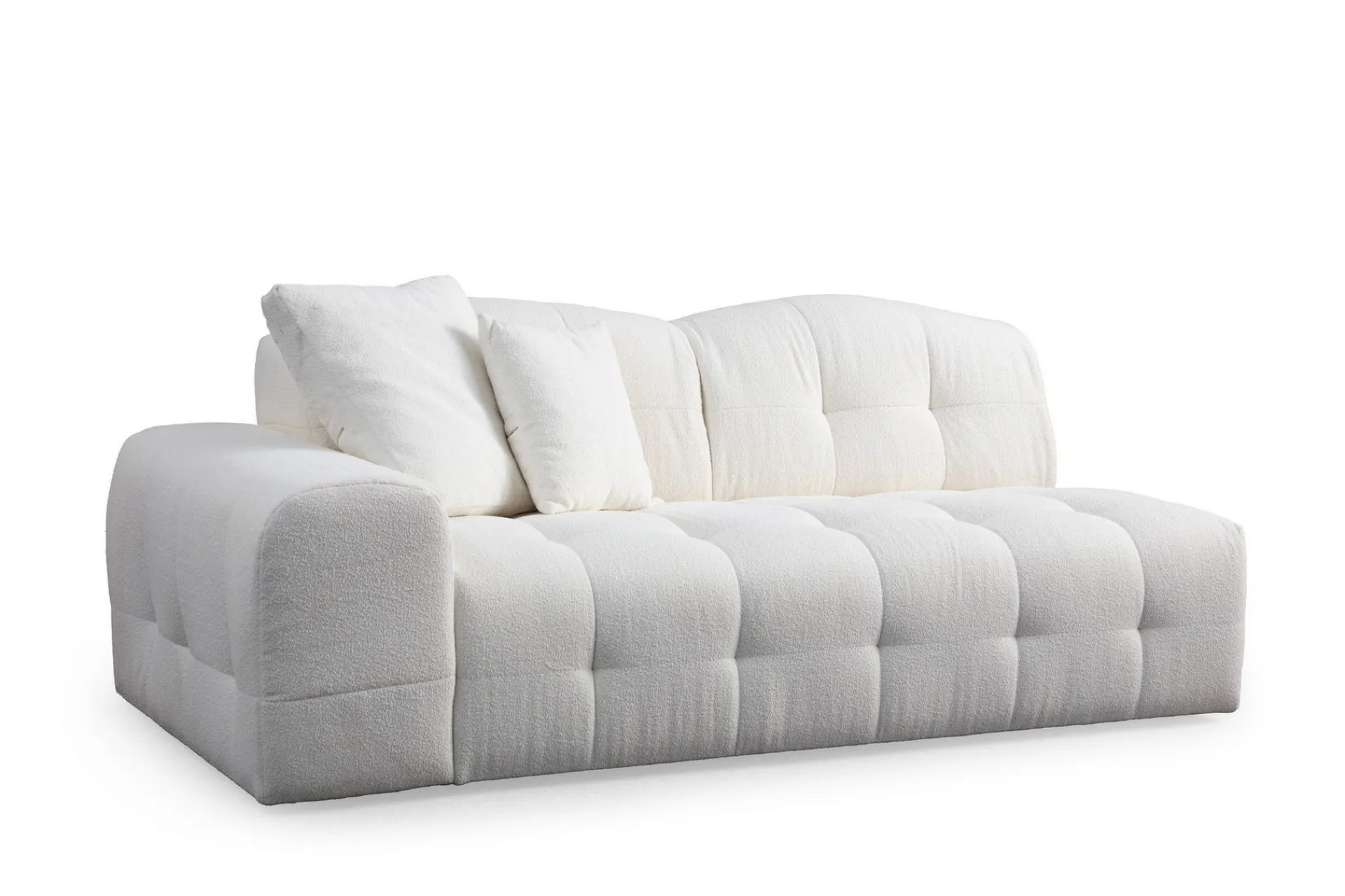 Sofa Med Sjeselong-Buddy 4-seters Sofa med Divan Hvit