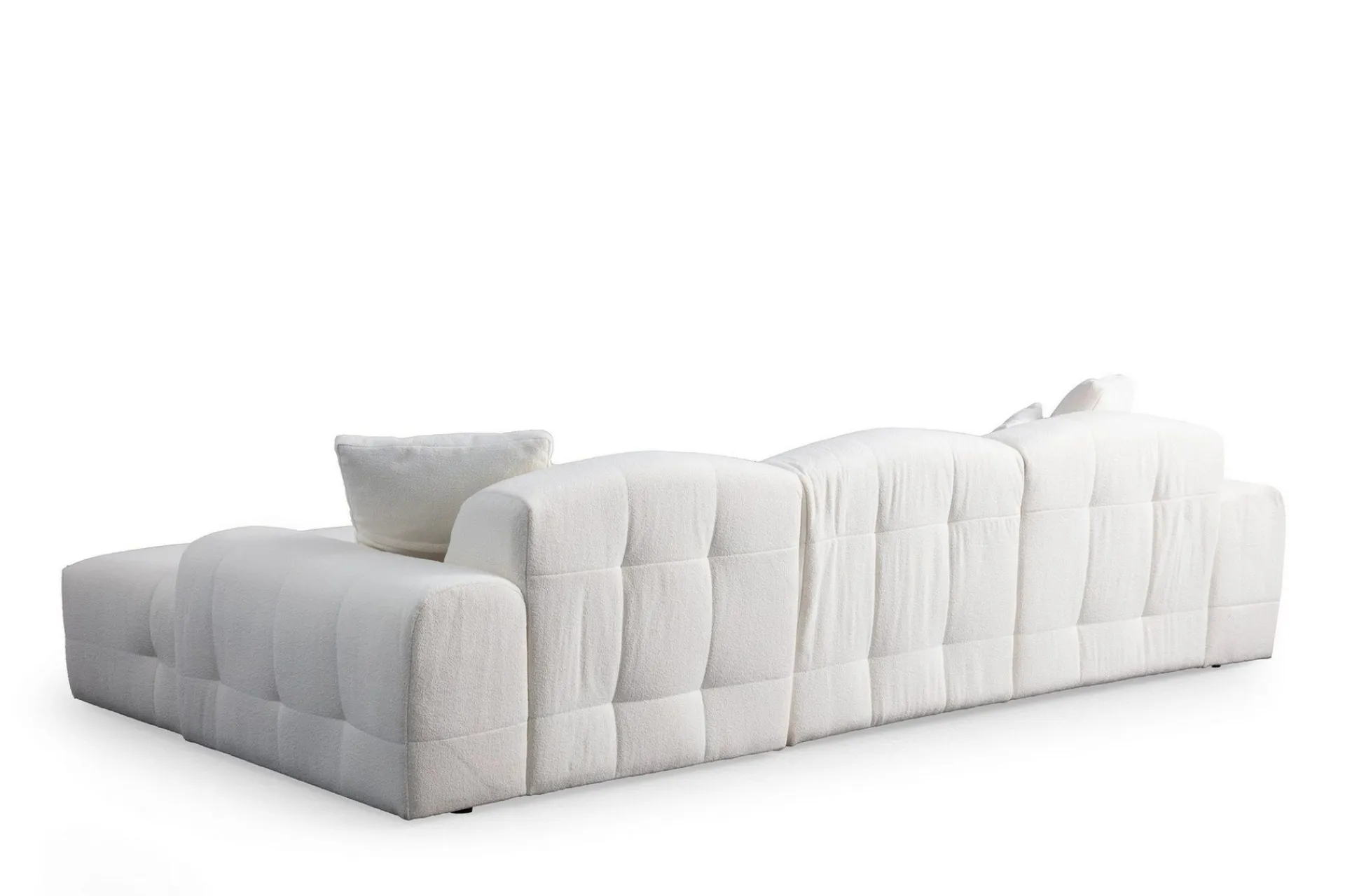 Sofa Med Sjeselong-Buddy 4-seters Sofa med Divan Hvit
