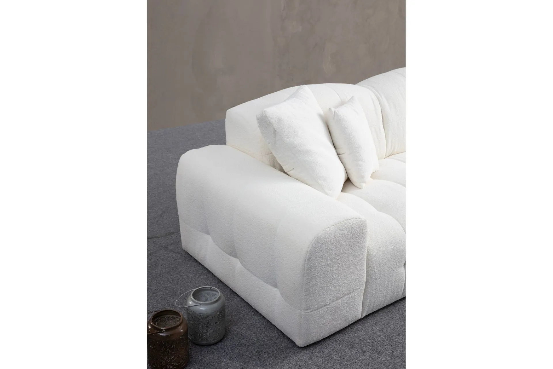 Sofa Med Sjeselong-Buddy 4-seters Sofa med Divan Hvit