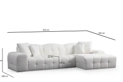 Sofa Med Sjeselong-Buddy 4-seters Sofa med Divan Hvit