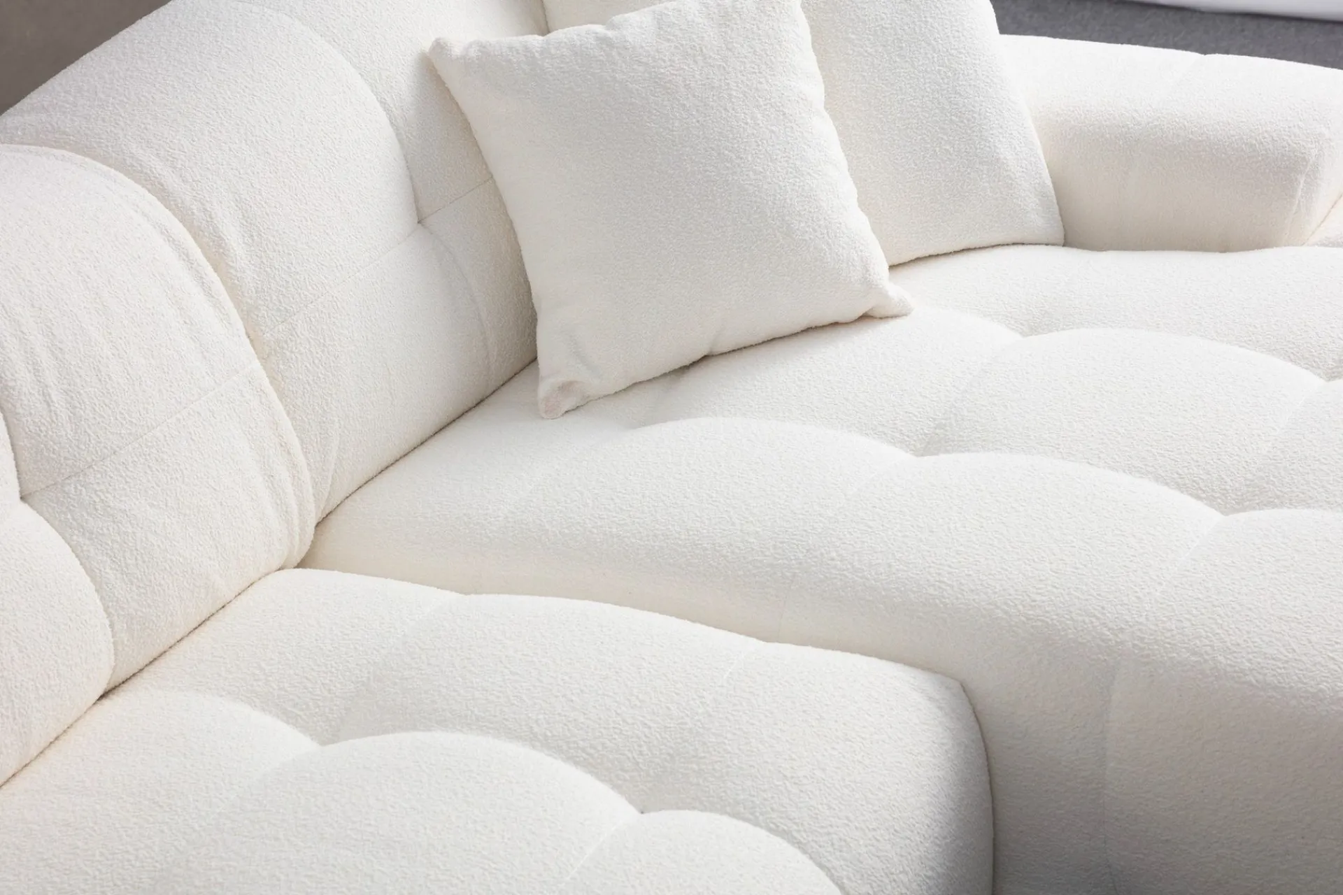 Sofa Med Sjeselong-Buddy 4-seters Sofa med Divan Hvit