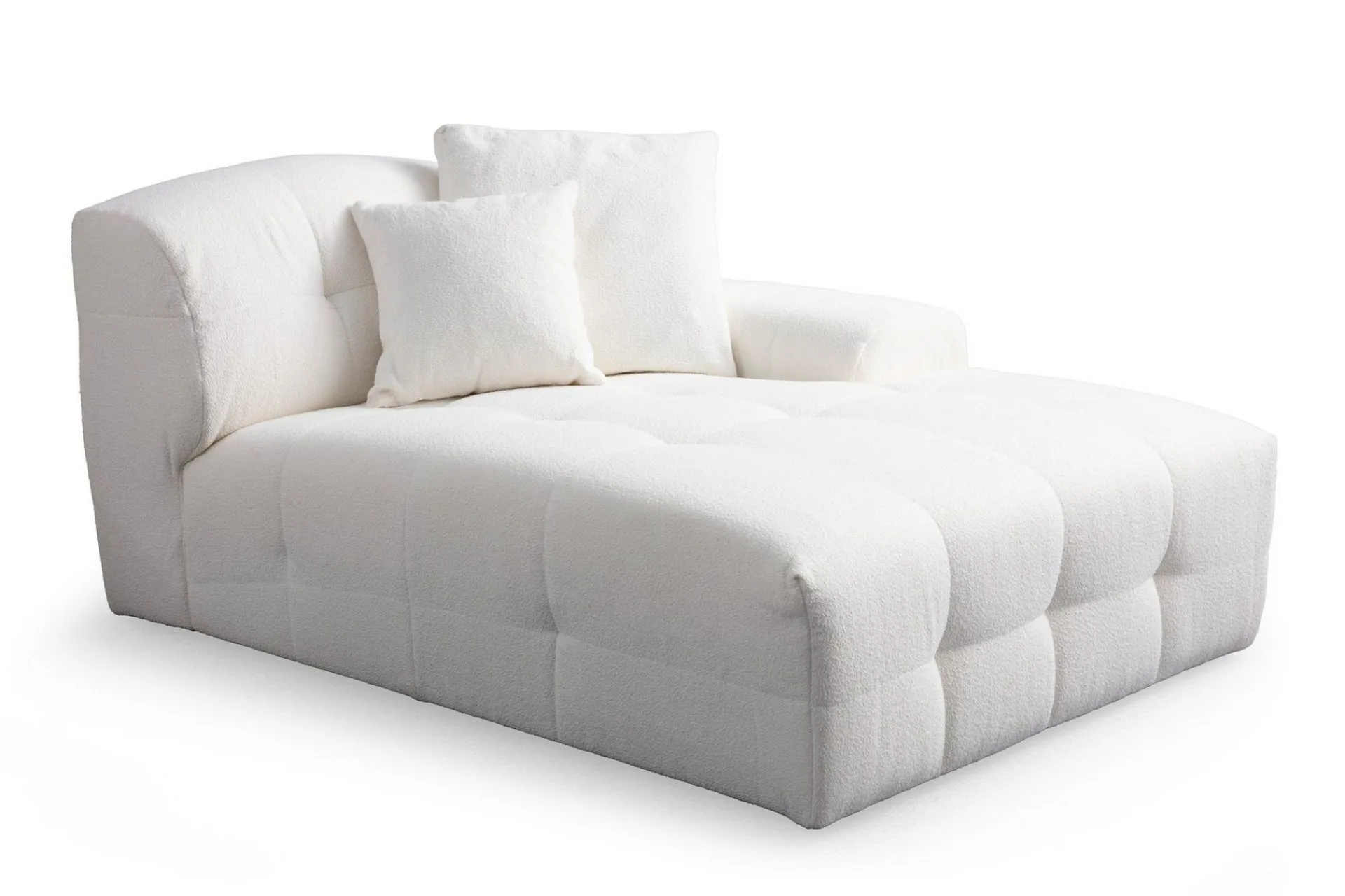 Sofa Med Sjeselong-Buddy 4-seters Sofa med Divan Hvit