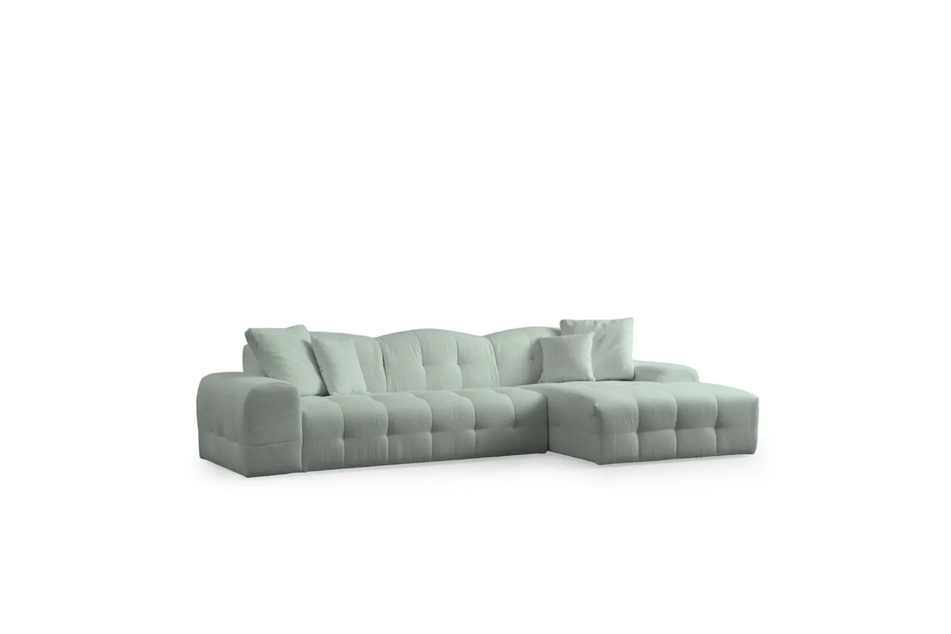 Sofa Med Sjeselong-Buddy Sofa med Divan 4-seter Grønn