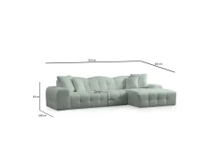 Sofa Med Sjeselong-Buddy Sofa med Divan 4-seter Grønn