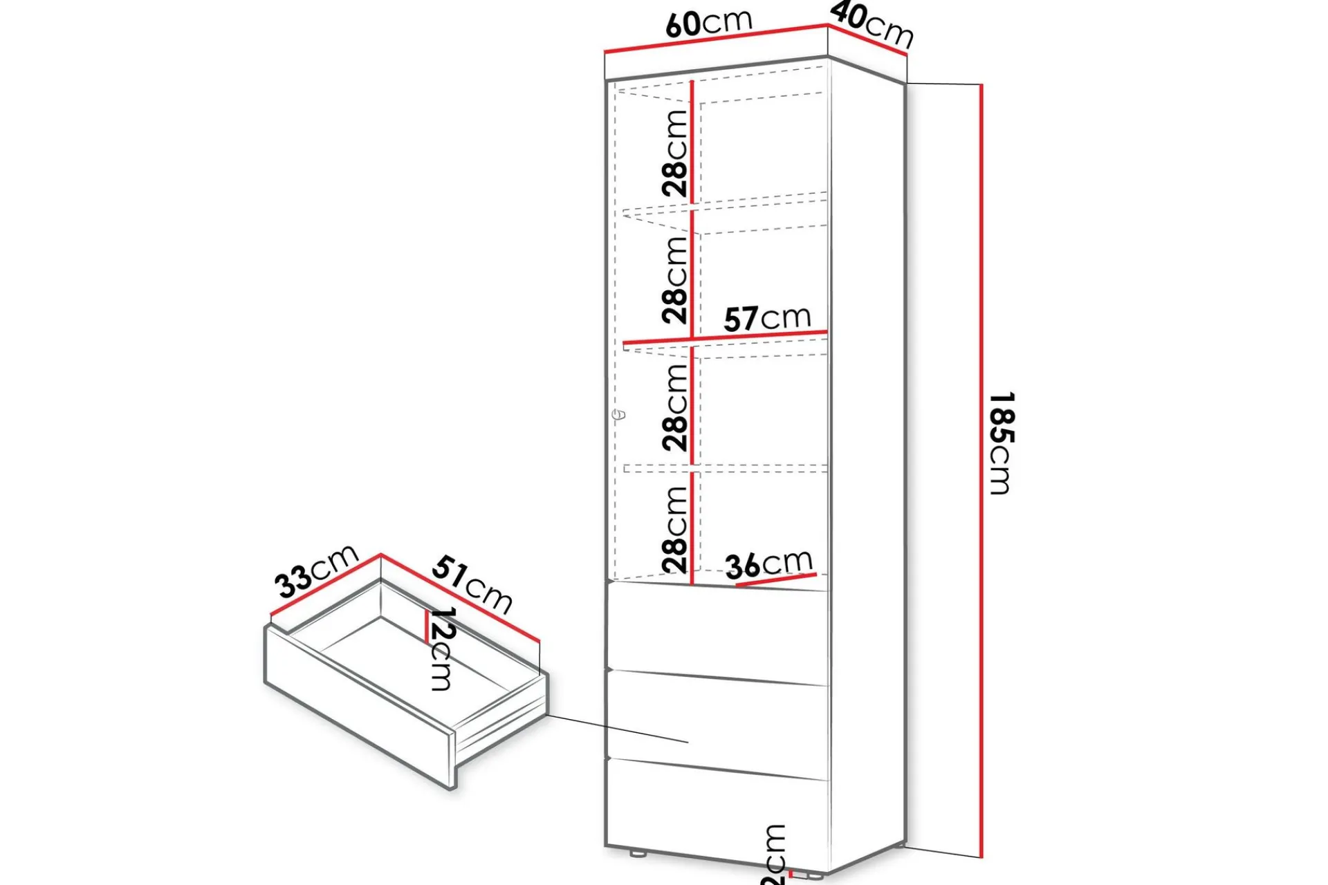 Buhan Garderobeskap 60x185 cm