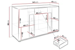 Oppbevaringskiste|Vegghengt Oppbevaring-Bunta Skjenk 141x41 cm Brun