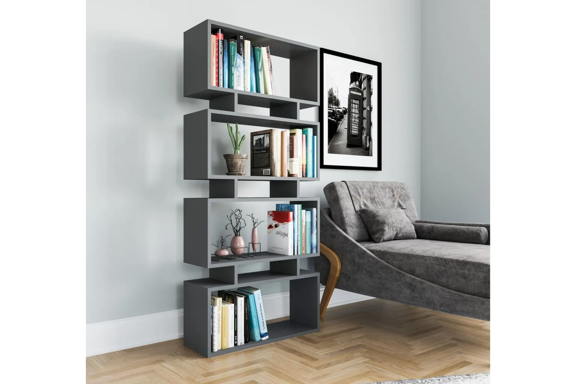 Bokhylle-Burrells bokhylle 72x25 cm Antracit