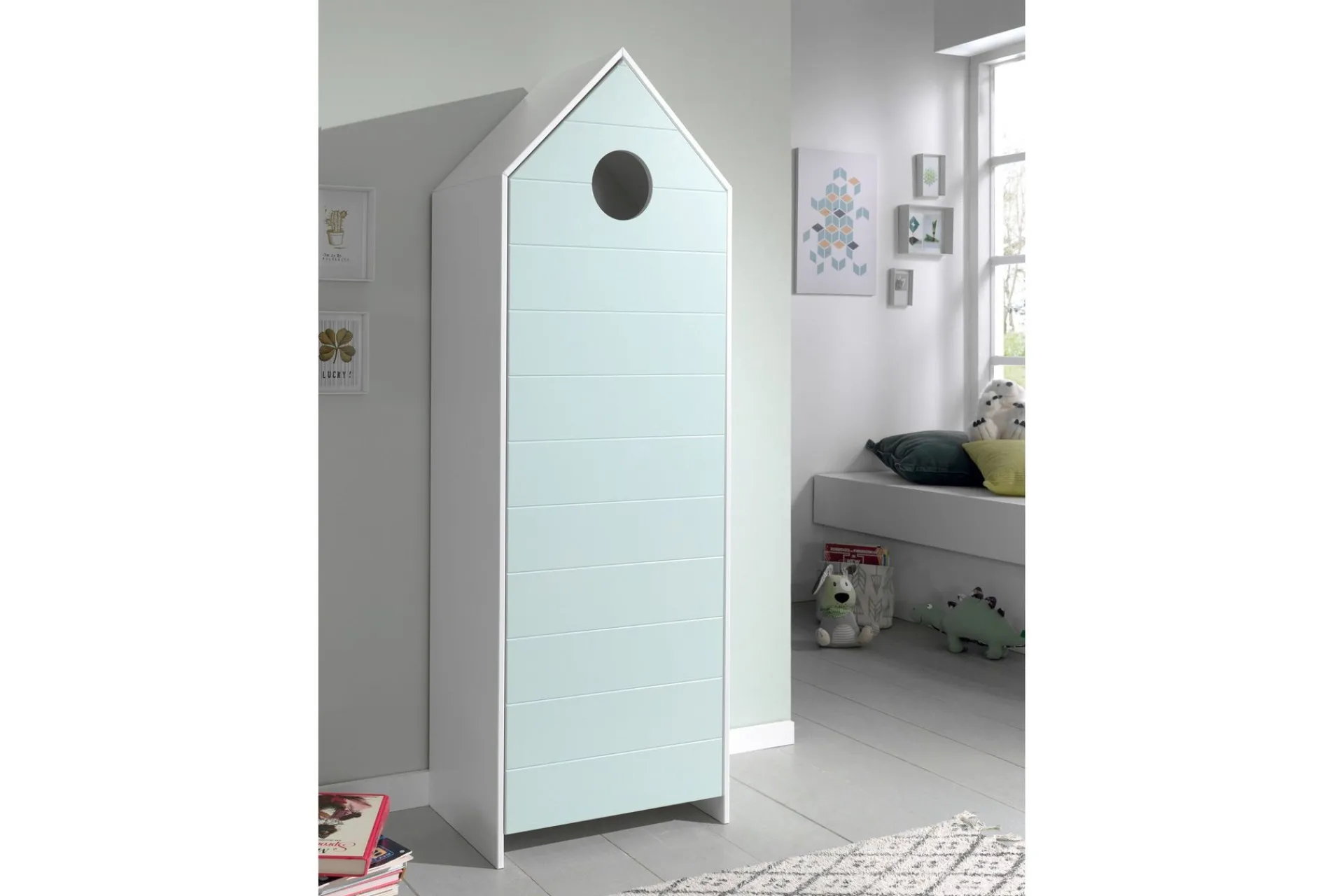 Kommode Barnerom|Skap Barnerom-Bustorp Garderobe 58 cm Turkis
