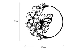 Butterfly And Flower Veggdekor