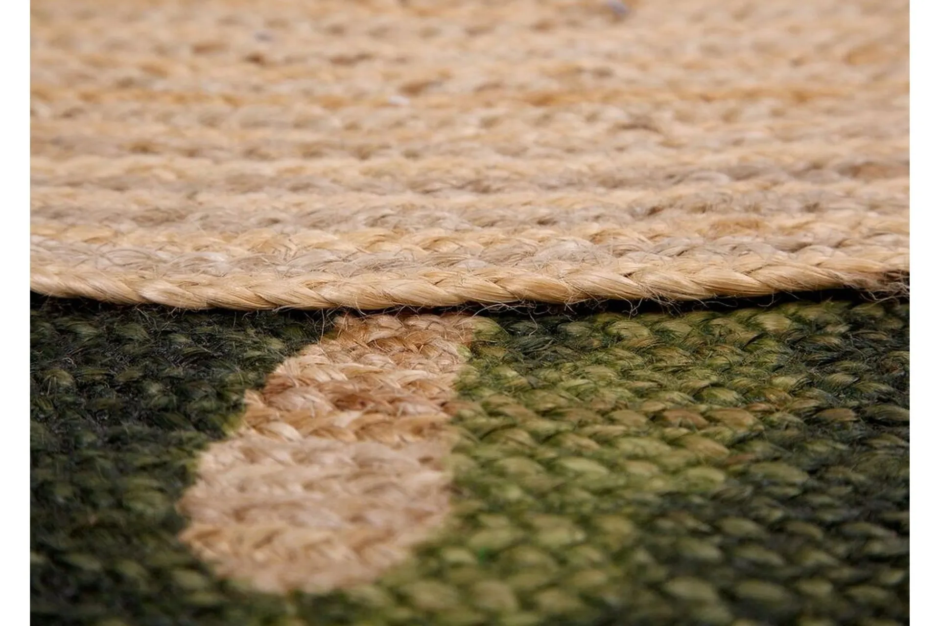Moderne Tepper-Byner Matte med Monsteramotiv Rund 140 cm Beige