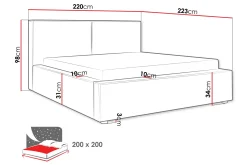 Sengeramme & Sengestamme|Seng Med Oppbevaring-Bysantinsk Oppbevaringsseng 200x200 cm Hvit