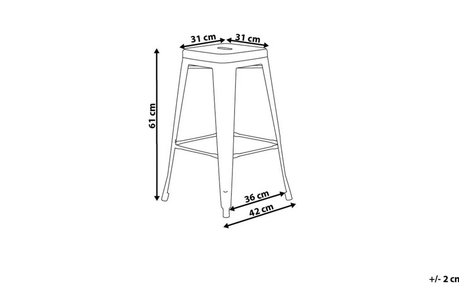 Vintilbehør|Barstoler-Cabrillo Barstol 42 cm Rød